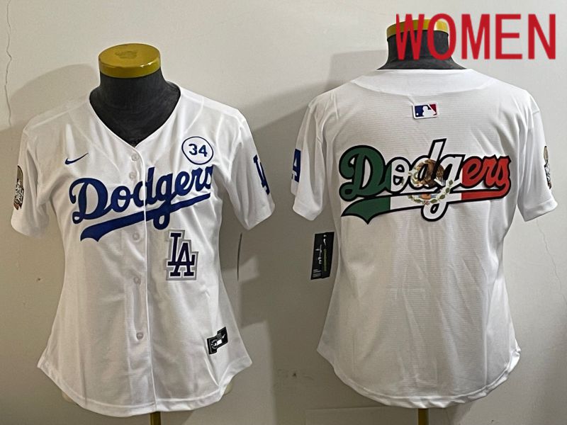 Women Los Angeles Dodgers Blank White Game 2024 Nike MLB Jersey style 11213